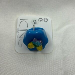 Icing Spinning Butterfly Ring Blue Size 8